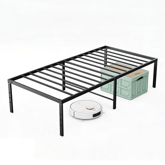 CONCETTA metal bed frame with Storage Space, Heavy Duty Platform Foundation, No Box Spring Needed, 18 inch,Twin-XL