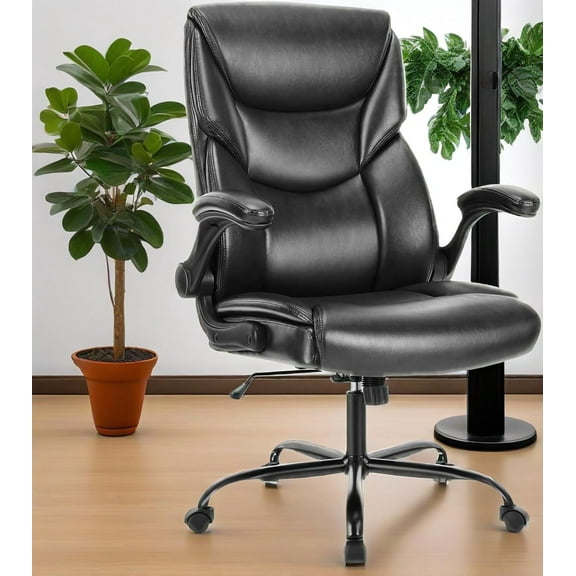 CONCETTA Executive Ergonomic Office Chair – High Back PU Leather, Adjustable, Soft Cushion, Swivel & Rolling Wheels,Black