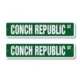 thumbnail image 1 of CONCH REPUBLIC Classic Street Sign (2 Pack) keywest florida sea shells beach Road Sign | 4" X 18" Plastic Address Sign, 1 of 5