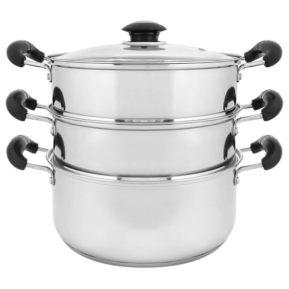 CONCORD 10" Stainless Steel 3 Tier Steamer Steaming Pot Cookware 24 CM (Induction Compatible)