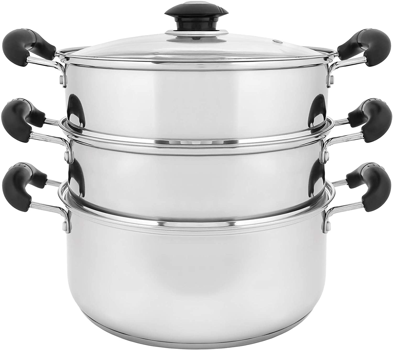 55cm commercial Stainless steel steamer 3 layers steam pot cooker Large  capacity electric cooking pot steamer