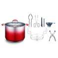 thumbnail image 1 of CONCORD 20 Quart Stainless Steel Canning Pot Set. Includes Canning Rack, Tongs, Jar Lifter, Funnel, Wrench, Lid Lifter, Mixer/Measurer (Induction Compatible) Ruby, 1 of 8