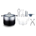 thumbnail image 1 of CONCORD 20 Quart Stainless Steel Canning Pot Set. Includes Canning Rack, Tongs, Jar Lifter, Funnel, Wrench, Lid Lifter, Mixer/Measurer (Induction Compatible) Onyx, 1 of 8