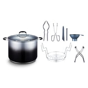 CONCORD 20 Quart Stainless Steel Canning Pot Set. Includes Canning Rack, Tongs, Jar Lifter, Funnel, Wrench, Lid Lifter, Mixer/Measurer Induction Compatible Onyx