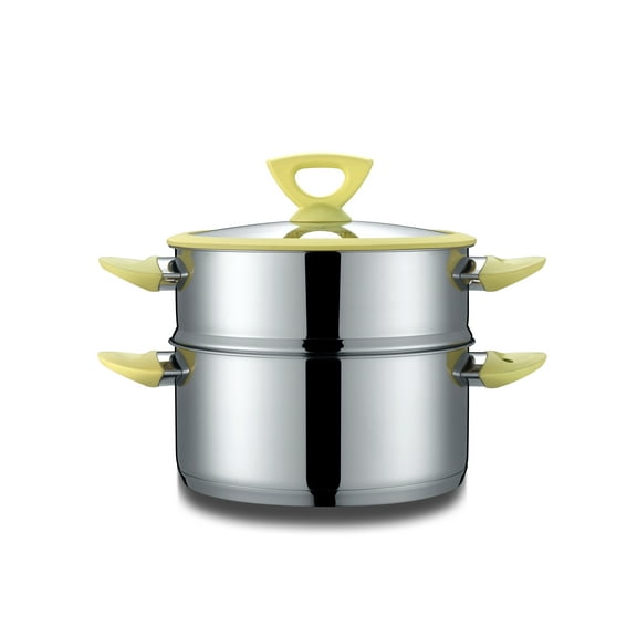 CONCORD 3 Quart Stainless Steel 3 Piece Steamer Cookware Set (Dandelion)