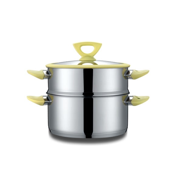 CONCORD 3 Quart Stainless Steel 3 Piece Steamer Cookware Set (Dandelion)