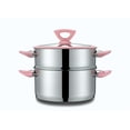 thumbnail image 1 of CONCORD 3 Quart Stainless Steel 3 Piece Steamer Cookware Set (Rose), 1 of 3