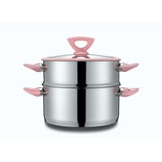 CONCORD 3 Quart Stainless Steel 3 Piece Steamer Cookware Set Rose