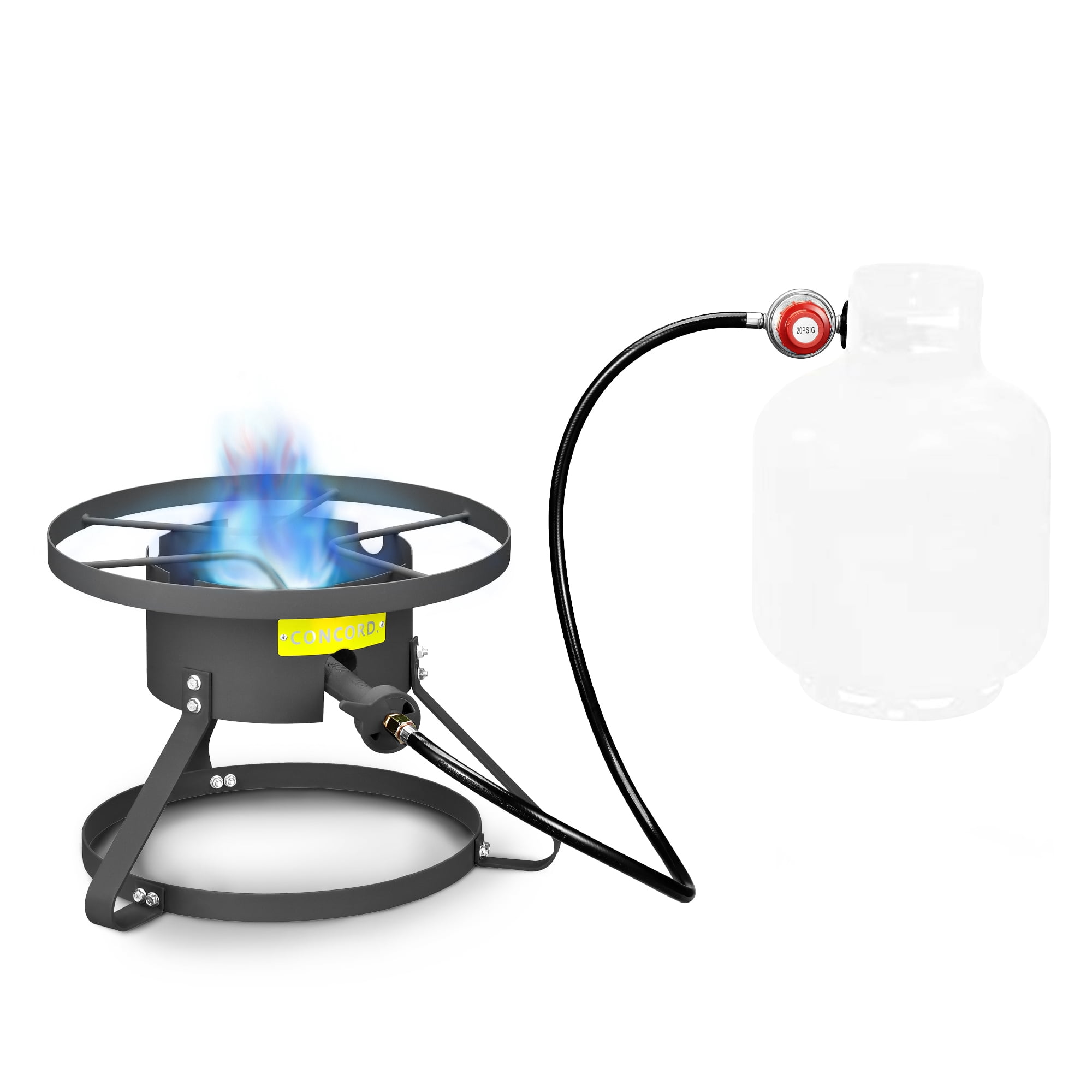 CONCORD Prairie Burner. 16" Single Banjo Jr Outdoor Burner with Stand. Great Stove for Home Brewing, Turkey Frying, Seafood Boils, Etc