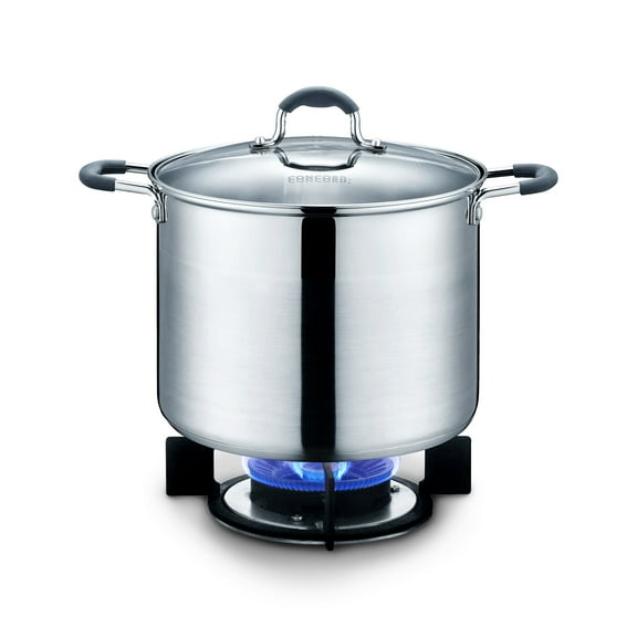 CONCORD Stainless Steel Stock Pot with Glass Lid (Induction Compatible) (2.5 QT)