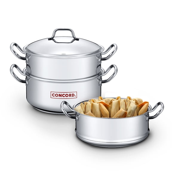 CONCORD Stainless Steel XL Muchos Tamales Steamer Pot (Commercial Grade)