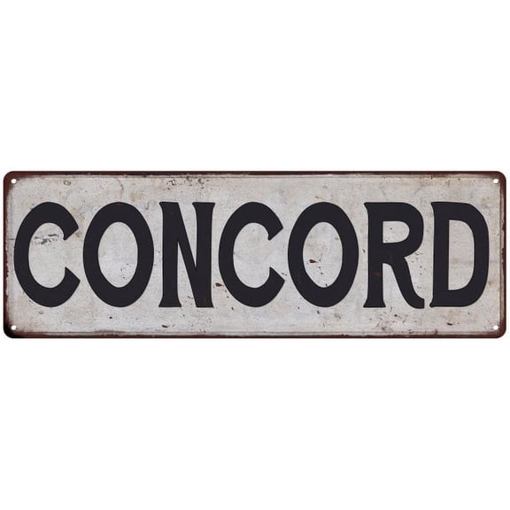 CONCORD Vintage Look Rustic Metal 8x24 Sign City State 108240041106