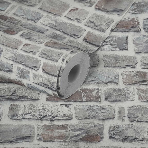 CONCORD WALLCOVERINGS ™ Sample of Realistic Industrial Brick Vinyl Wallpaper, Non-Self-Adhesive, Washable & Fade-Resistant- 7in x 10in - For Display Purpose Only (Not a Full Roll)