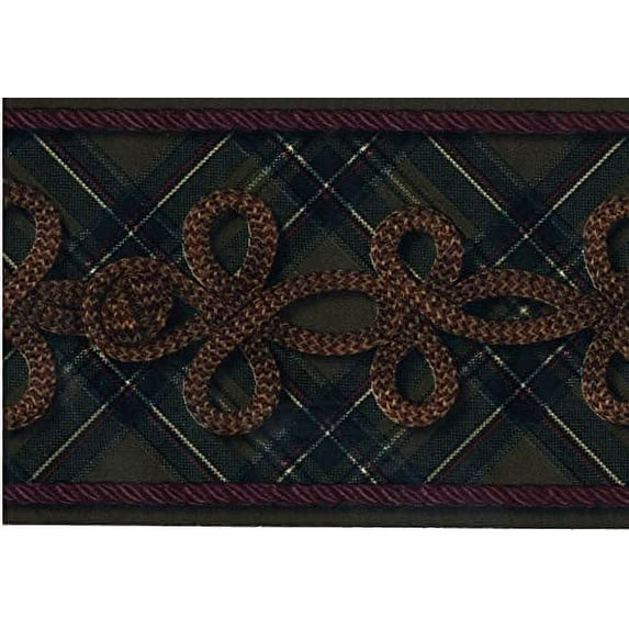 CONCORD WALLCOVERINGS ™ Wallpaper Border Vintage Victorian Style for Living Room Bedroom Home Office, Colors Burgundy Camel Gold Dark Brown, Size 7 Inches by 15 Feet EP7151B