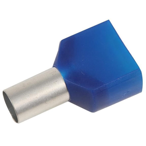 CONCORDIA TECHNOLOGIES - Dual Entry Cord End Terminals, 16mm, Blue (Pack of 25)