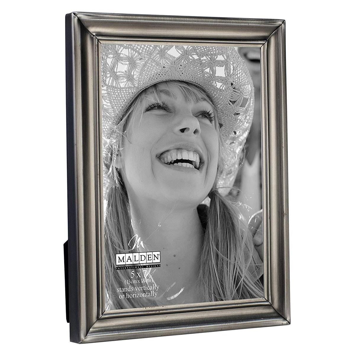 Malden 5x7 Pewter Beveled Tabletop Picture Frame