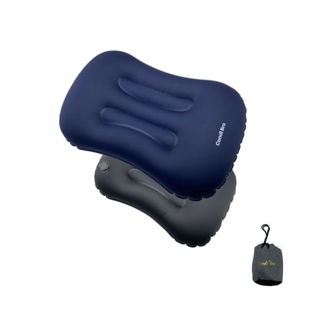 CONDIBRO Outdoor Camping Pillow Adult Office Seat Backrest Nap Pillow TPU Inflatable Pillow Small Compressible(Dark Blue)
