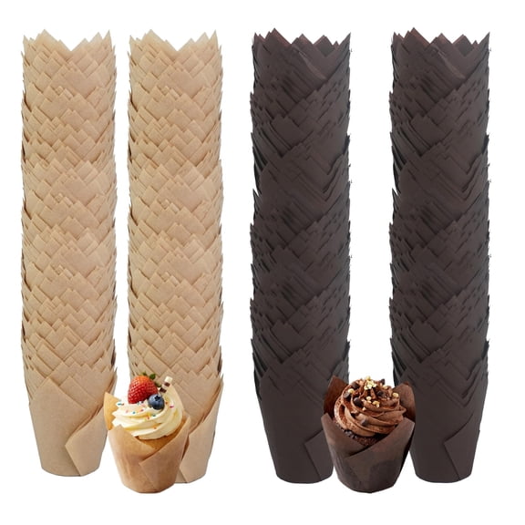 CONEHOY 1000 Pcs Tulip Cupcake Liners Solid Tulip Cups Holders Wrappers Greaseproof Baking Cups Muffin Baking Cupcake Liners for Wedding Baby Showers Birthday Party(Classic Style) Y101