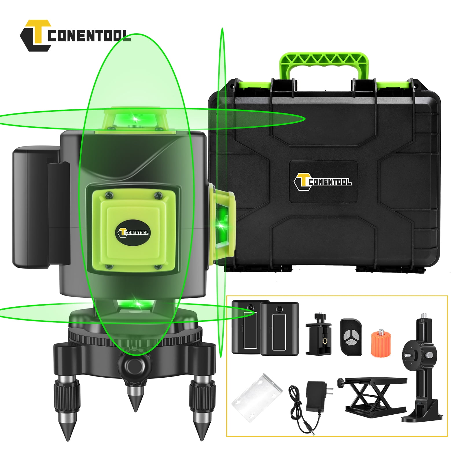 CONENTOOL Self Leveling Laser Line Level with Horizontal and