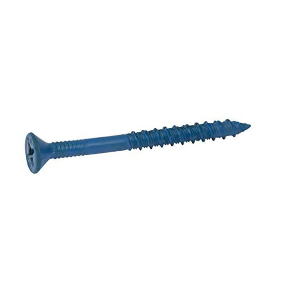 CONFAST 1/4" x 4" Flat Phillips Concrete Screw Anchor with Drill Bit for Anchoring to Masonry, Block or Brick (100 per Box)