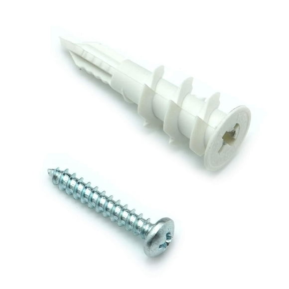 CONFAST 100 Pack Nylon Self-Drilling Drywall/Hollow-Wall Anchor Kit with Screws (50 Anchors+50 Screws) Includes #8 Anchors with Screws