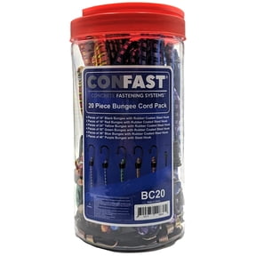 CONFAST 20 piece Heavy Duty Bungee Cords with Hooks Variety Pack with Lengths 10", 18", 24", 30", 36", and 48"
