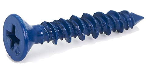 CONFAST 3/16 x 1-1/4 Flat Phillips Concrete Screw w/ Drill Bit for Masonry, Block or Brick (100/Box)