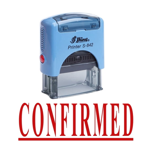 CONFIRMED Self Inking Rubber Stamp Office Stationary Custom Shiny Stamp