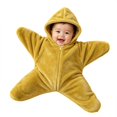 thumbnail image 1 of CONFREE Christmas Baby Flannel Hooded Starfish Onesie Zipper Cute Warm Winter Jumpsuit, 1 of 6