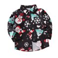 thumbnail image 1 of CONFREE Christmas Boys Long Sleeve Shirts Lapel Xmas Graphic Soft Fall Winter Buttons Up Shirt for Kids, 1 of 7