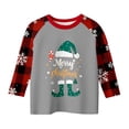 thumbnail image 1 of CONFREE Christmas Girls Long Sleeve Tshirts Crew Neck Xmas Letter Graphic Casual T-Shirt for Kids, 1 of 4