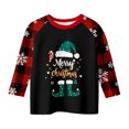 thumbnail image 1 of CONFREE Christmas Girls Long Sleeve Tshirts Crew Neck Xmas Letter Graphic Casual T-Shirt for Kids, 1 of 4