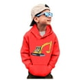 thumbnail image 1 of CONFREE Cute Hoodie For Boy Long Sleeve Boys Pullover Hoodies Cartoon Excavator Warm Fall Winter Hooded Sweatshirt, 1 of 6