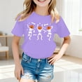 thumbnail image 1 of CONFREE Girls Halloween Short Sleeve Tshirts Crew Neck Cute Skeleton Graphic Casual Hallowmas T-Shirt for Kids, 1 of 4