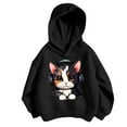 thumbnail image 1 of CONFREE Girls Hoodies Long Sleeve Hooded Sweatshirt for Girls Trendy Cute Cat Prints Fashion Preppy Pullover Tops, 1 of 3