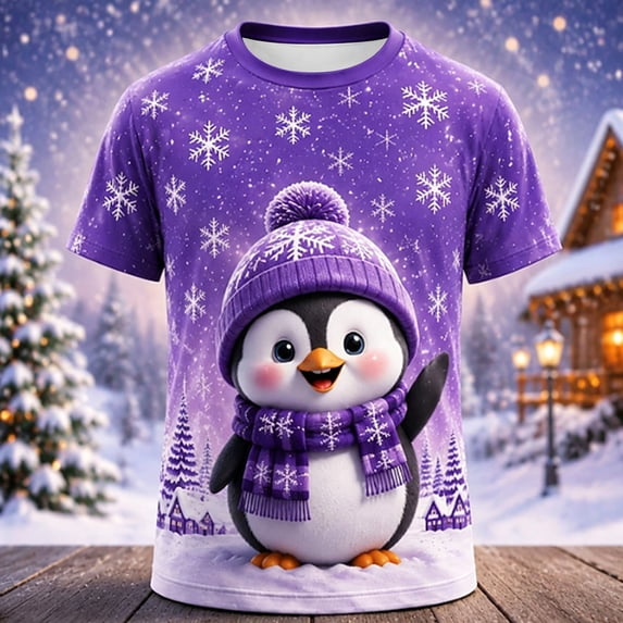 CONFREE Girls Christmas Tshirts Crew Neck Graphic Casual Xmas T-Shirt for Kids