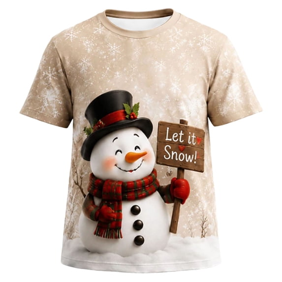 CONFREE Girls Christmas Tshirts Crew Neck Graphic Casual Xmas T-Shirt for Kids