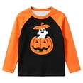 thumbnail image 1 of CONFREE Halloween Boys Long Sleeve Tshirts Crew Neck Cute Ghost Pumpkin Graphic Soft Hallowmas T-Shirts for Kids, 1 of 4