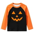 thumbnail image 1 of CONFREE Halloween Boys Long Sleeve Tshirts Crew Neck Pumpkin Face Graphic Soft Hallowmas T-Shirts for Kids, 1 of 4