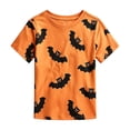 thumbnail image 1 of CONFREE Halloween Boys Short Sleeve Tshirts Crew Neck Bat Graphic Soft Hallowmas T-Shirts for Kids, 1 of 4