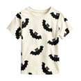 thumbnail image 1 of CONFREE Halloween Boys Short Sleeve Tshirts Crew Neck Bat Graphic Soft Hallowmas T-Shirts for Kids, 1 of 4