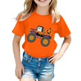 thumbnail image 1 of CONFREE Halloween Boys Short Sleeve Tshirts Crew Neck Cartoon Pumpkin Graphic Soft Hallowmas T-Shirts for Kids, 1 of 3