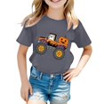 thumbnail image 1 of CONFREE Halloween Boys Short Sleeve Tshirts Crew Neck Cartoon Pumpkin Graphic Soft Hallowmas T-Shirts for Kids, 1 of 3