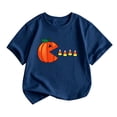thumbnail image 1 of CONFREE Halloween Boys Short Sleeve Tshirts Crew Neck Cute Pumpkin Graphic Soft Hallowmas T-Shirts for Kids, 1 of 3