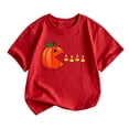 thumbnail image 1 of CONFREE Halloween Boys Short Sleeve Tshirts Crew Neck Cute Pumpkin Graphic Soft Hallowmas T-Shirts for Kids, 1 of 3