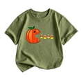 thumbnail image 1 of CONFREE Halloween Boys Short Sleeve Tshirts Crew Neck Cute Pumpkin Graphic Soft Hallowmas T-Shirts for Kids, 1 of 3