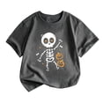 thumbnail image 1 of CONFREE Halloween Boys Short Sleeve Tshirts Crew Neck Cute Skeleton Graphic Soft Hallowmas T-Shirts for Kids, 1 of 6