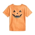 thumbnail image 1 of CONFREE Halloween Boys Short Sleeve Tshirts Crew Neck Pumpkin Face Graphic Soft Hallowmas T-Shirts for Kids, 1 of 4