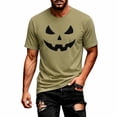 thumbnail image 1 of CONFREE Halloween Mens Short Sleeve Tshirts Crew Neck Hallowmas Pumpkin Face Graphic Lightweight T-Shirts, 1 of 4
