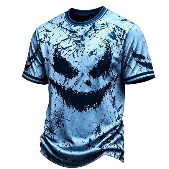 CONFREE Halloween Mens Short Sleeve Tshirts Crew Neck Pumpkin Face Graphic Lightweight Hallowmas T-Shirts for Men